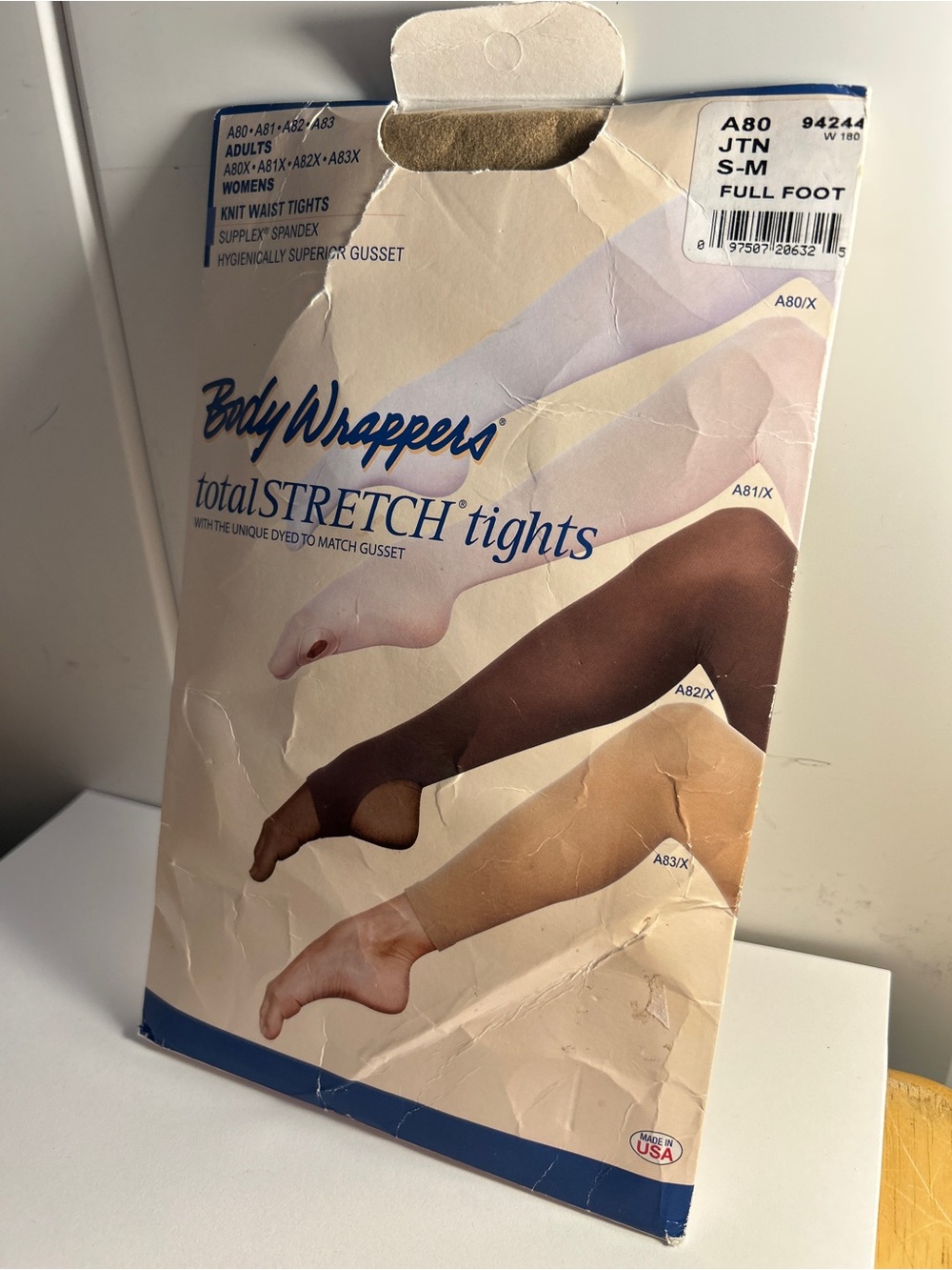 Body Wrappers Total Stretch DANCE TIGHTS Adult Small Medium S/M Tan full toe